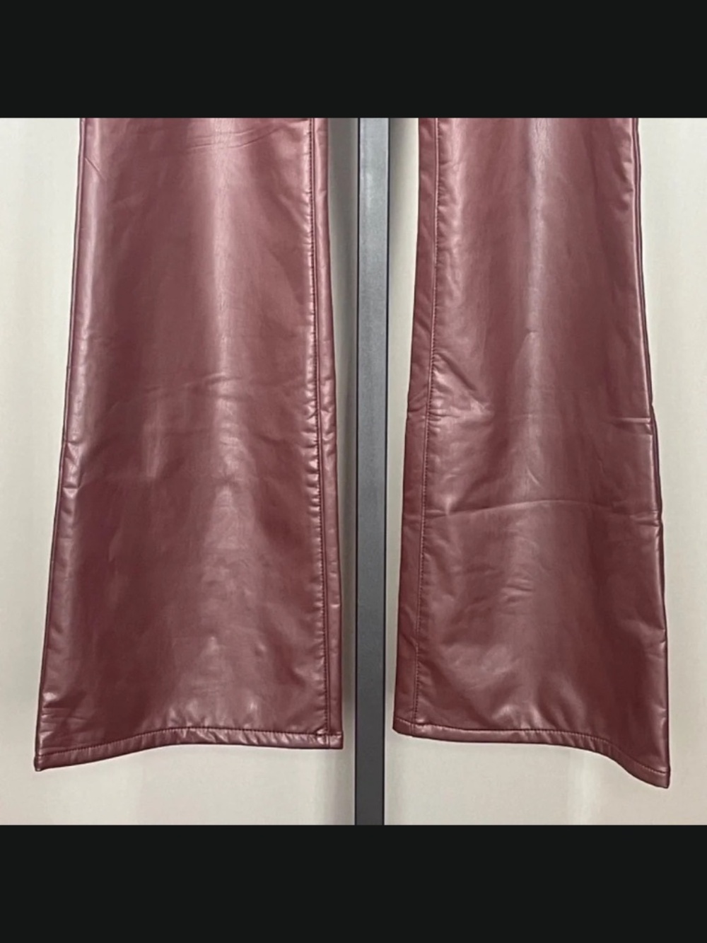 NEW Banana Republic Pants Womens 32 14 burgundy red faux leather flare moto - Picture 3 of 9